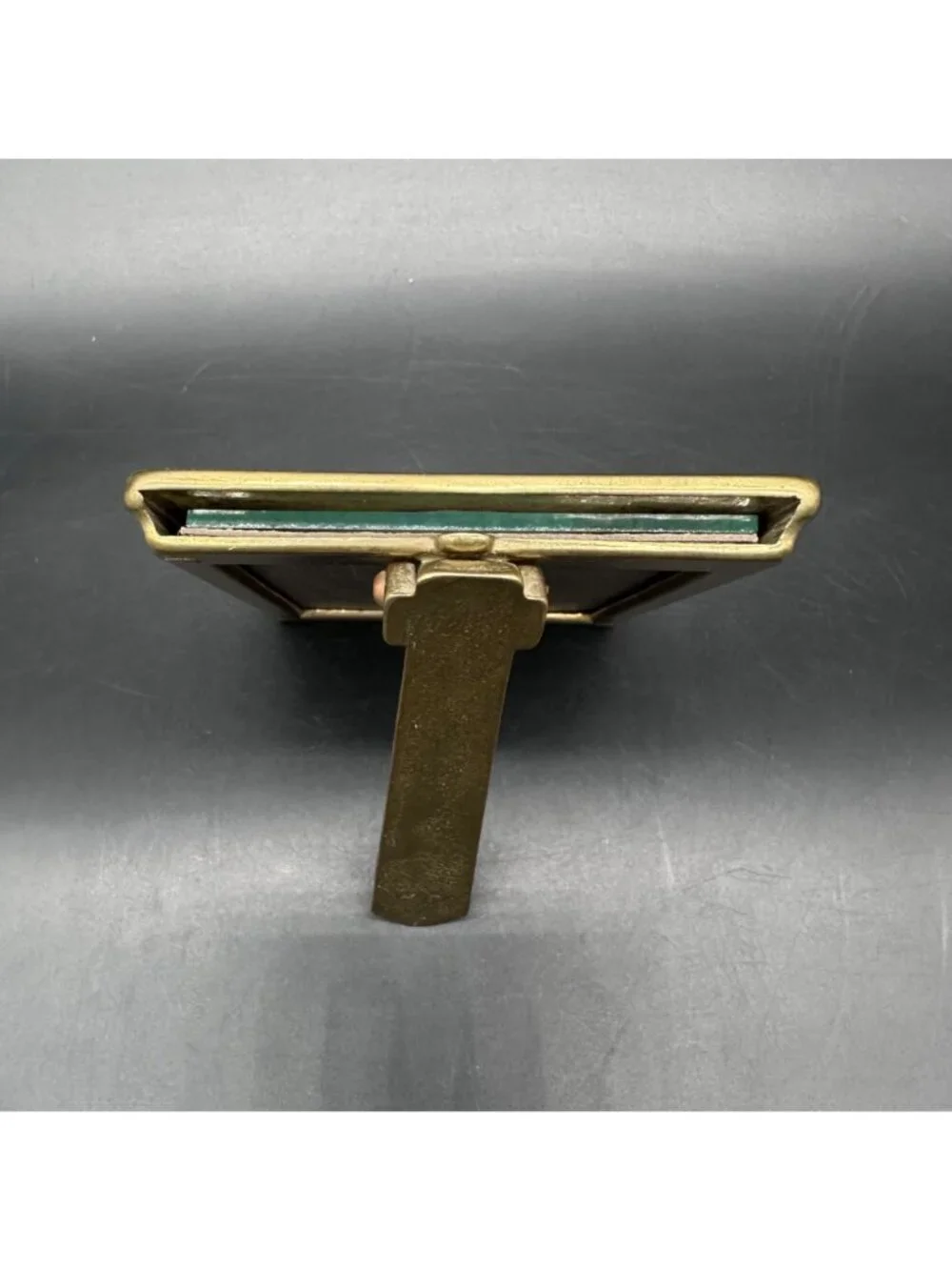 Vintage Brass Oval Photo Frame Gold Tone Metal Easel Back Picture Holder Table